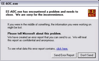 This is just the regular old error reporting thing. Not the ones with the numbers.